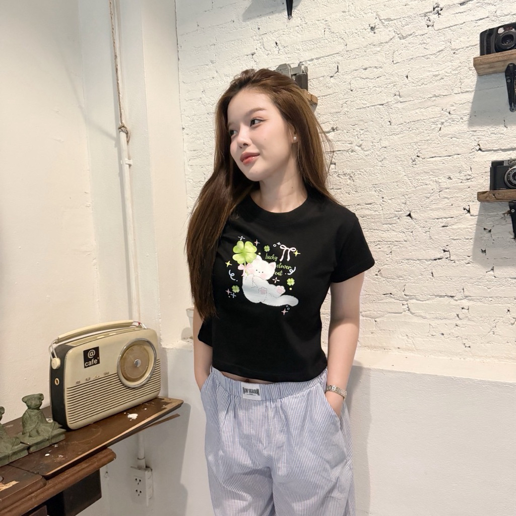 B-day baby tee เสื้อbaby tee ลายสุดคิ้วท์