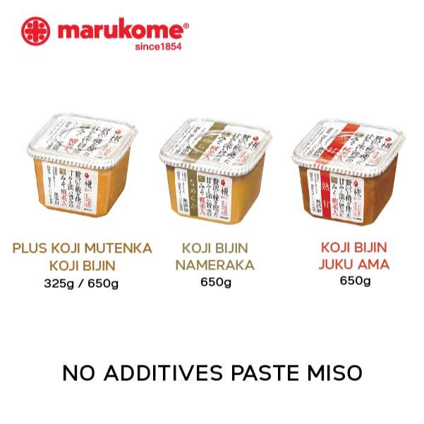 MARUKOME PLUS KOJI MUTENKA KOJI BIJIN มารุโคเมะ มิโซะผสมข้าวโคจิถึง 24 ส่วนเมื่อเทียบกับมิโซะทั่วไป