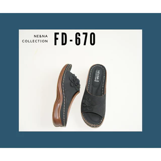 รองเท้าผู้หญิงเเบบเเตะสวมส้นสูงปานกลาง No. FD-670 NE&NA Collection Shoes