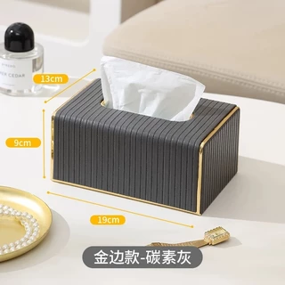 🌸ตกแต่งบ้าน🌸กล่องใส่ทิชชู่ ขอบทอง Luxury Design ตกแต่งห้องสวยงาม แข็งแรง ทนทาน กระดาษเช็ดหน้า
