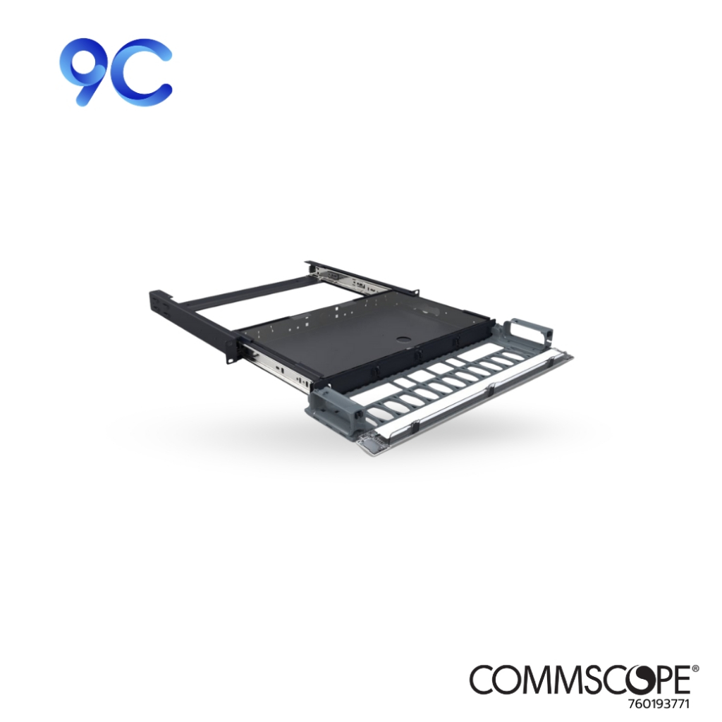 760193771 | CommScope® G2 1U Sliding Modular Cassette 4-slot Fiber Patch Panel, unloaded