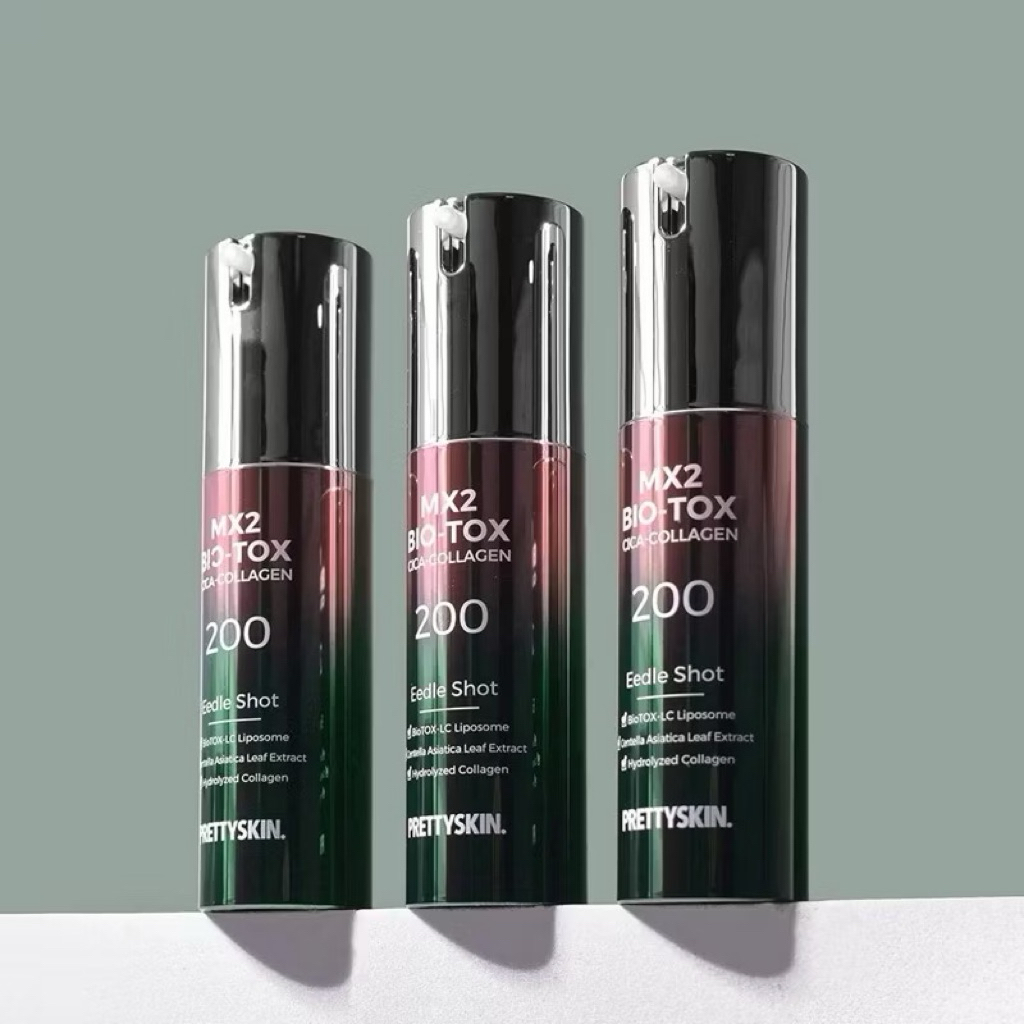 PRETTYSKIN MX2 Bio-Tox Cica-Collagen Eedle Shot เซรั่มเข็มเปิดผิว ลดสิว ผิวกระชับ (พร้อมส่ง)