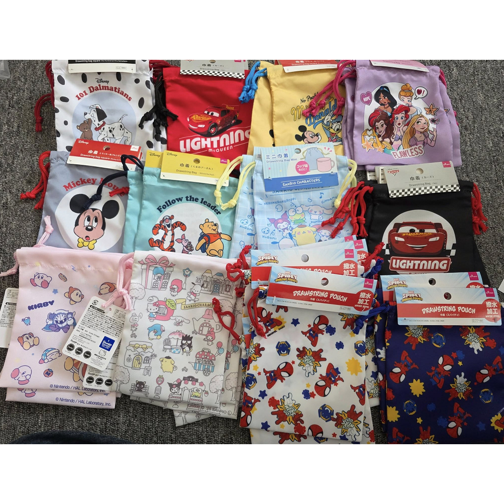 พร้อมส่ง // ถุงผ้าหูรูด ถุงผ้าใส่ของจุกจิก ลายซานริโอ Sanrio ลิขสิทธิ์แท้ 100% จากญี่ปุ่น
