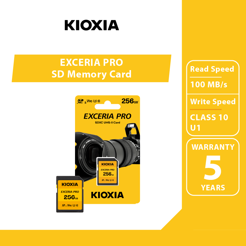 KIOXIA EXCERIA PRO SD Memory Card CL10 U3 V90 R270/W260 UHS-II 128G / 256G เมมโมรี่การ์ด การ์ดหน่วยค