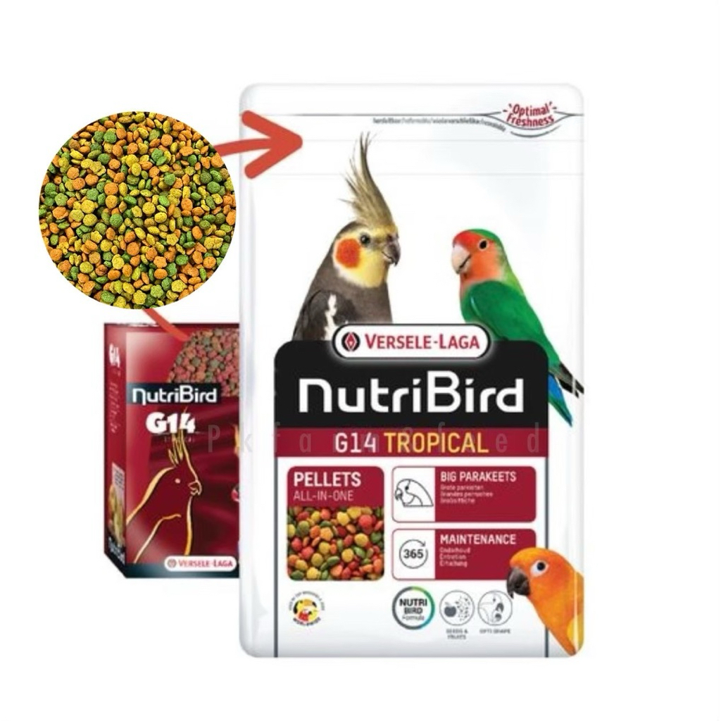 🅺🅺🅵  (3kg.) NutriBird G14 Tropical อาหารนก นูทรีเบิร์ดจี14 แพคเกจโรงงาน