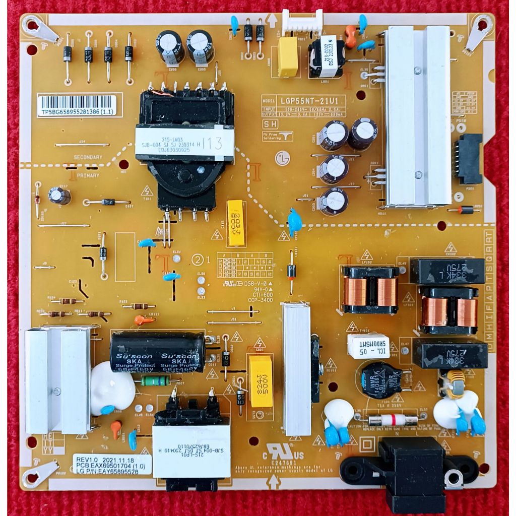 เพาเวอร์ซัพพลายทีวี LG สำหรับรุ่น 55UR761H0TA , 55UQ9000PSD , 55NANO75SQA พาสบอร์ด EAX69501704