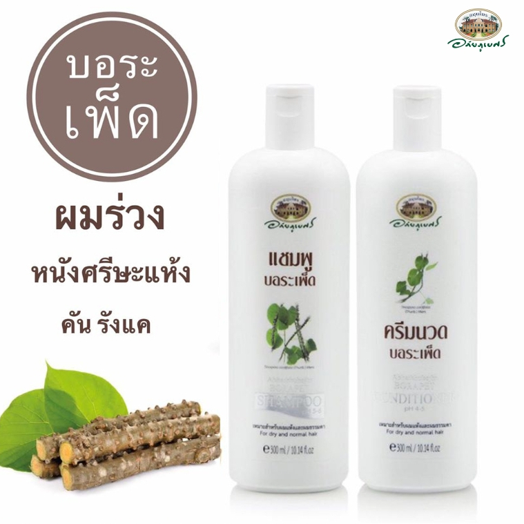 !แชมพูอภัยภูเบศร บอระเพ็ด และครีมนวดผม 300 ml ลดปัญหาการหลุดร่วงของเส้นผมเนื่องจากหนังศีรษะแห้ง