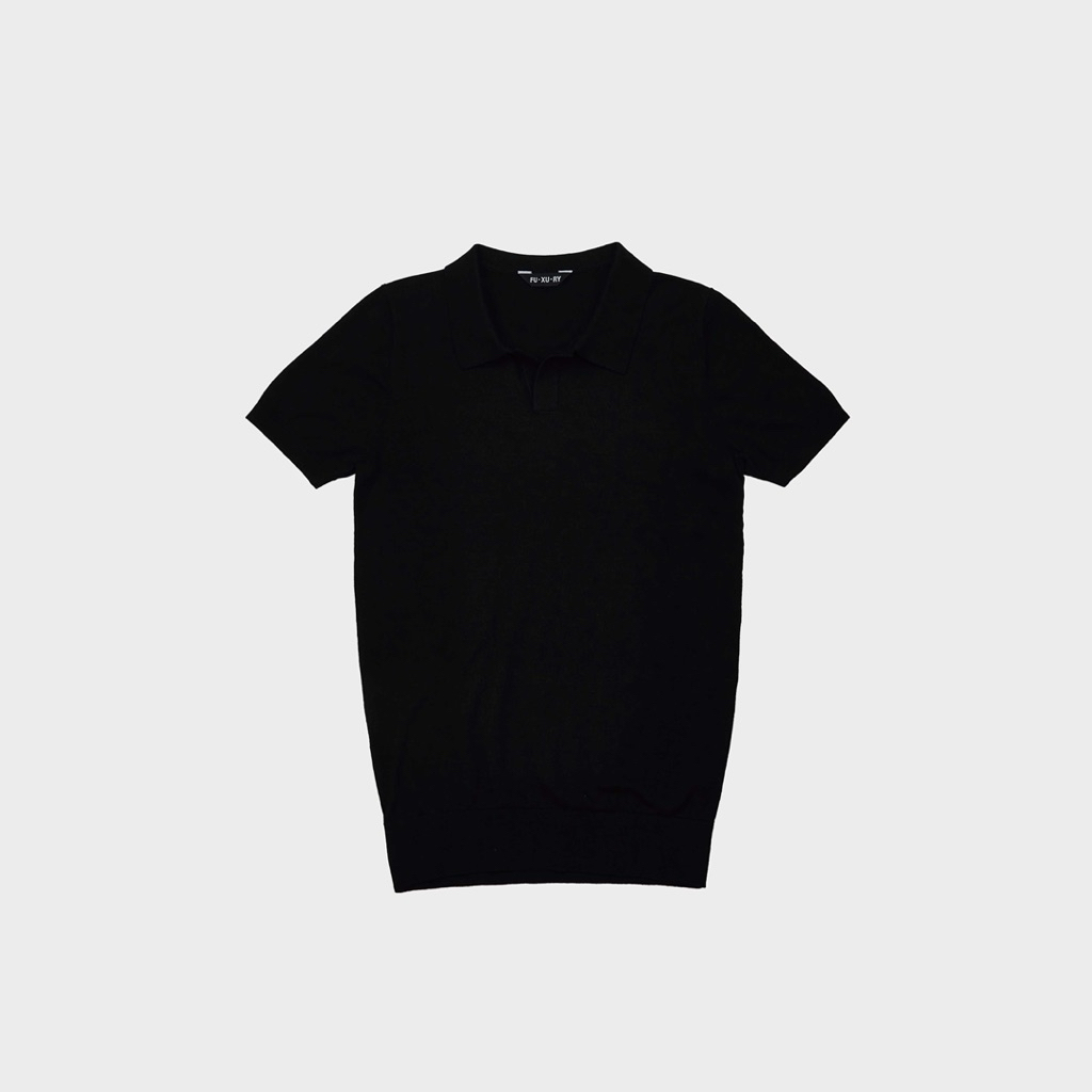 FUXURY 'Johnny' Knit Polo Black