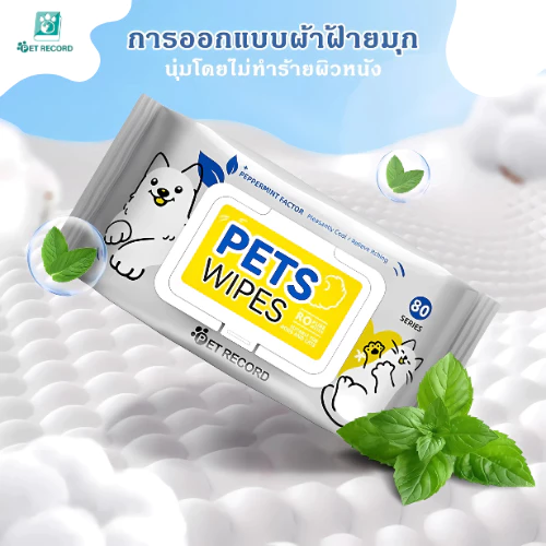 ทิชชู่เปียก 80 แผ่น ของใช้สัตว์เลี้ยง พกพา ทำความสะอาดแมว-หมา thumbnail 3