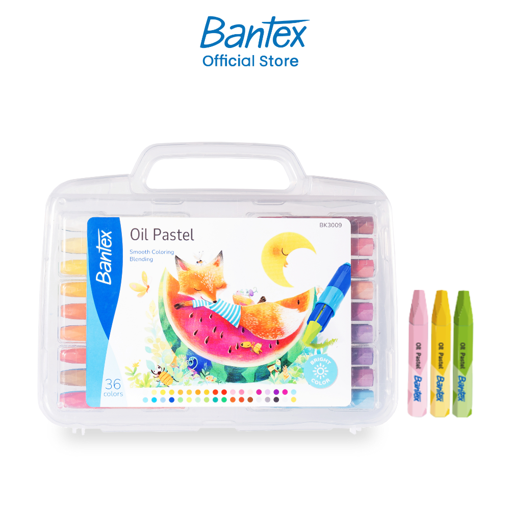 Bantex สีชอล์กน้ำมัน สีชอล์ค หลายขนาด 12 / 24 / 36 / 48 สี ของแท้ สีสวย ระบายลื่น Oil Pastel