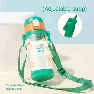 [ส่งด่วน🇹🇭ส่งไว]Diller ขวดน้ำเด็ก 450 ml ขวดน้ำเด็กไปโรงเรียน พร้อมหลอดดูด ยกดื่ม และมีสายสะพาย Tritan BPA FREE