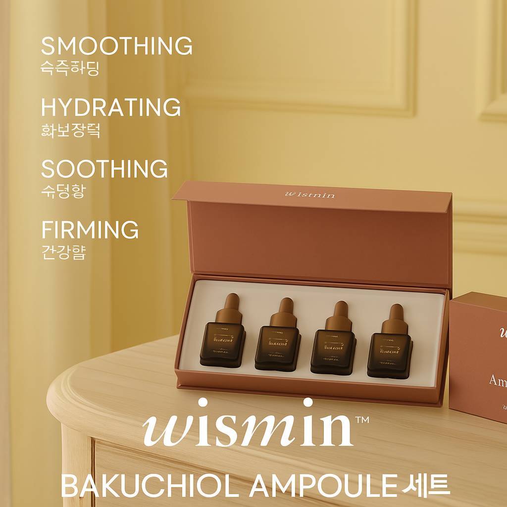 ใหม่เซรั่มบาคุซิล(เรตินอล) Wismin Bakuchiol All Day Young Ampoule Set ขนาด 15 ml x 4 ขวด