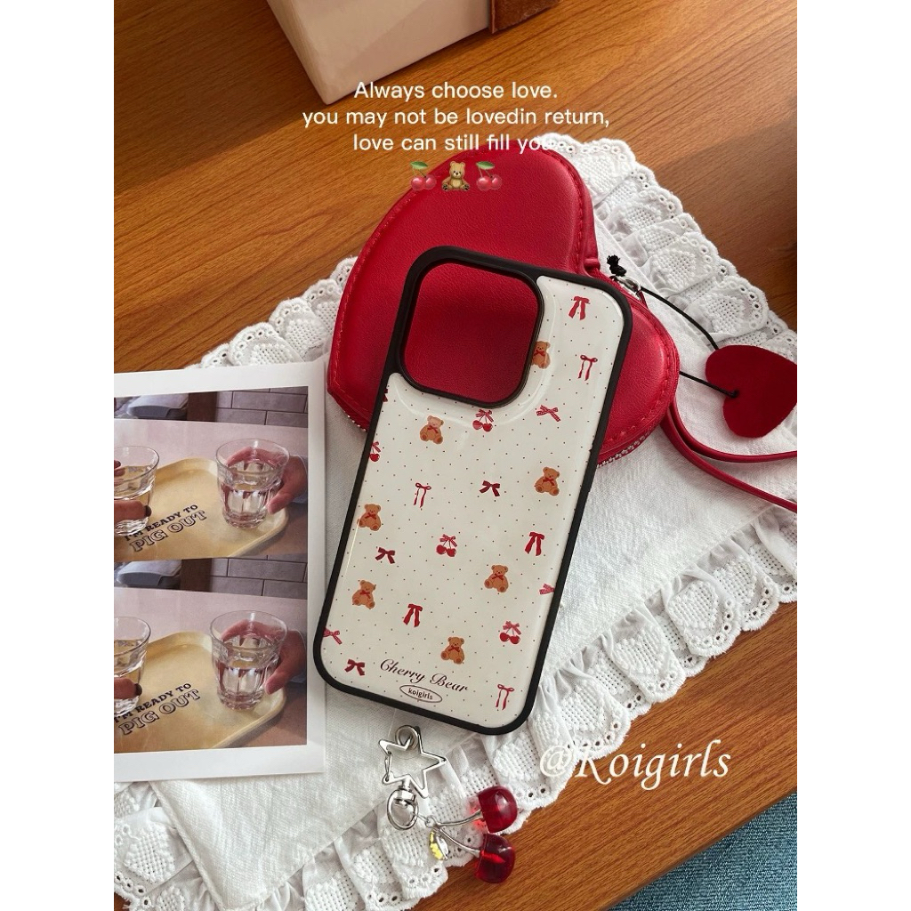 (pre-order) Case iphone " Cherry Bear " เคสไอโฟน เคสโทรศัพท์ | **อ่านรายละเอียดก่อนสั่งซื้อนะคะ**