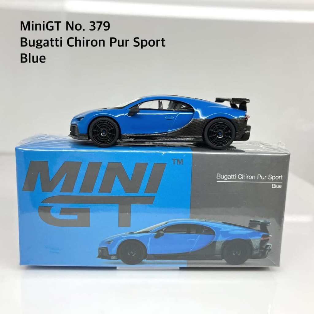 Mini GT No. 379 Bugatti Chiron Pur Sport Blue(RHD)