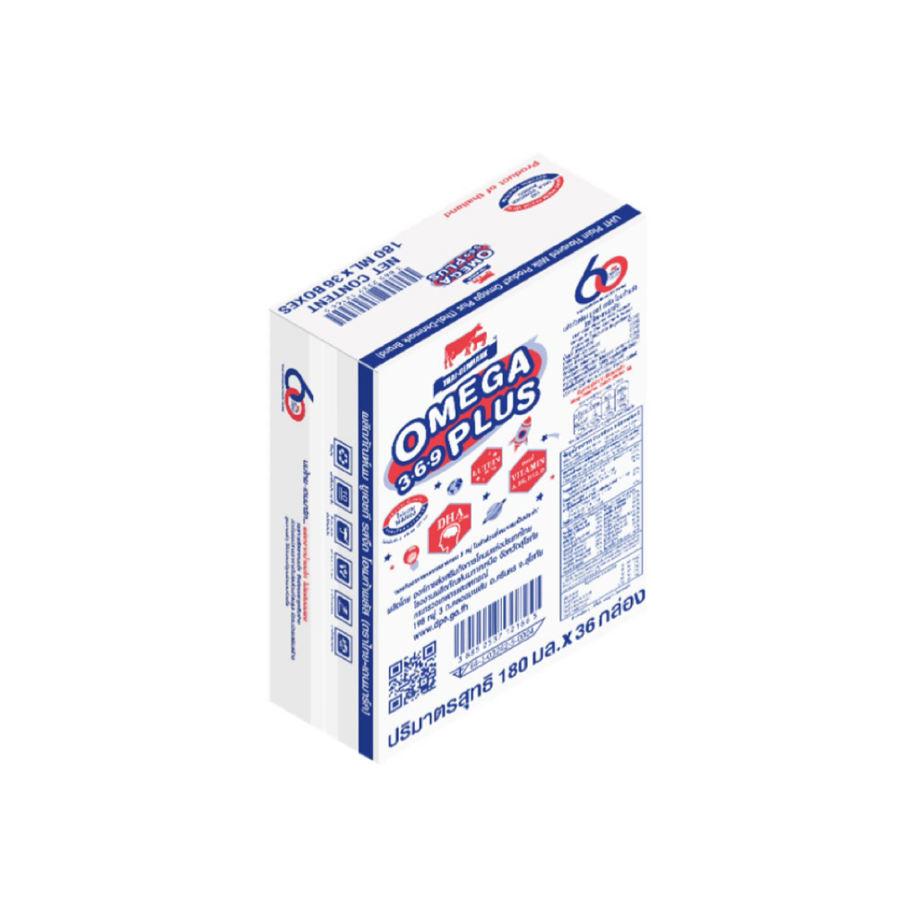 นมไทยเดนมาร์ท วัวแดง โอเมก้าuht 180มล. ยกลัง