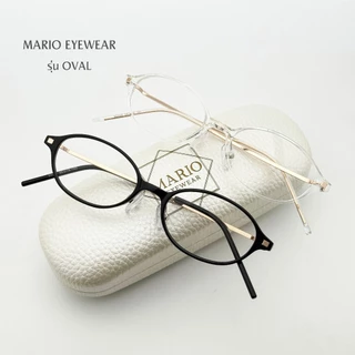 MARIO รุ่น OVAL แว่นตา แว่นกรองแสง แว่นสายตา เลนส์ตัดประกอบใหม่ เลนส์แท้100%