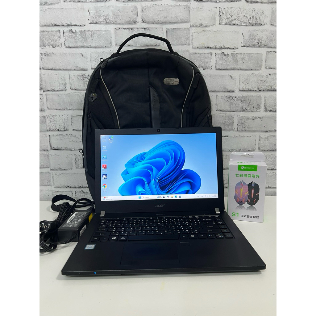 โน๊ตบุ๊คมือสอง Acer TravelMate P449 i5 gen7 แรม 16gb m.2 sata 240gb+hhd 1000gb (จอ14 นิ้ว)สินค้ามีรั