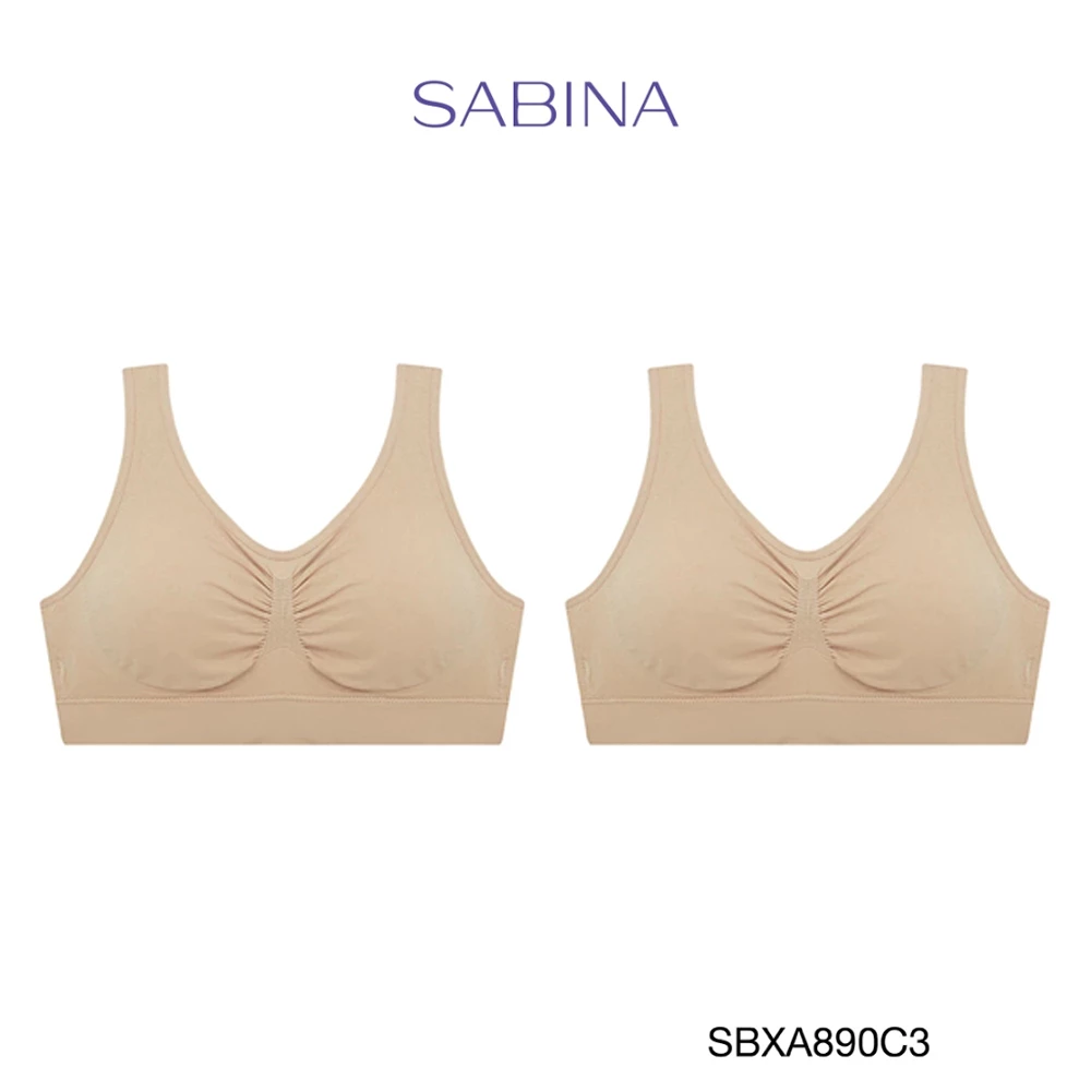 [Online Exclusive] Sabina (Set 2 ชิ้น) Smart Stretch เสื้อชั้นในไร้โครง รหัส SBXA890 สีเนื้อเข้ม