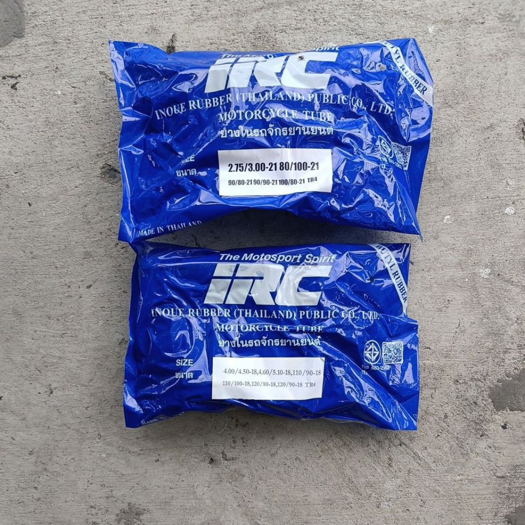 ยางใน IRC BUTYL TR4 RUBBER เกรดเหนียวพิเศษ | เหมาะสำหรับบิ๊กไบค์ | เก็บลมได้นานกว่าเกรดธรรมดา