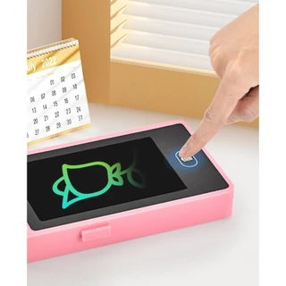 กล่องดินสออเนกประสงค์ 3in1 ความจุขนาดใหญ่ พร้อมกระดานเขียน LCD ลบได้ + เครื่องคิดเลข สำหรับนักเรียน