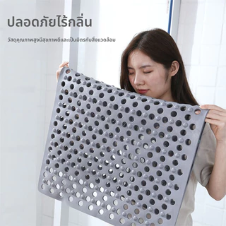 แผ่นกันลื่นในห้องน้ำ พร้อมถ้วยดูด พรมปูพื้น แผ่นรองนวดเท้า แผ่นรองพื้น PVC หนา การออกแบบรูระบายน้ำอย่างรวดเร็ว 5 สี
