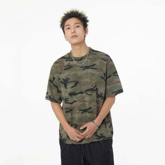 เสื้อยืดผู้ชายโอเวอร์ไซส์ camo tee