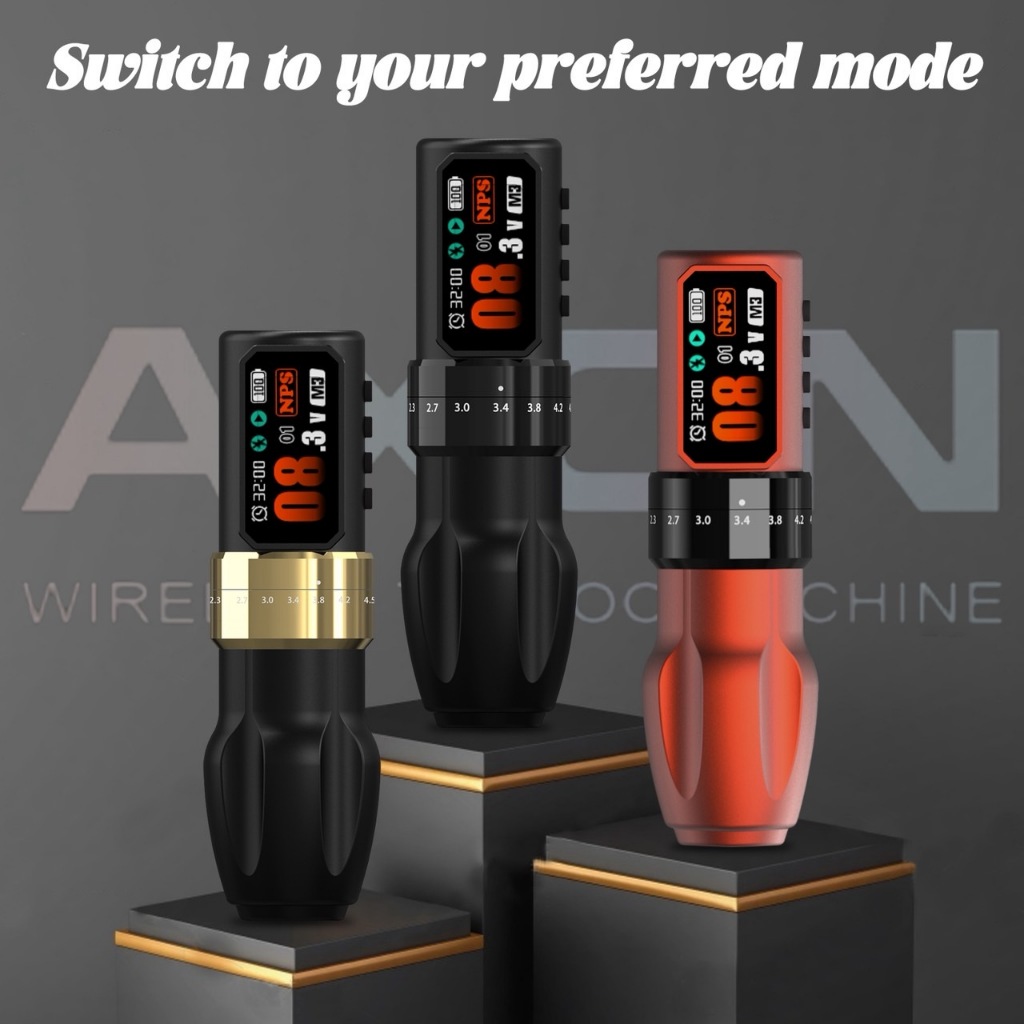 AXON Tattoo Pen Wireless Rotary Stroke 2.3–4.5mm เครื่องสักแรงนิ่ง ปรับละเอียด