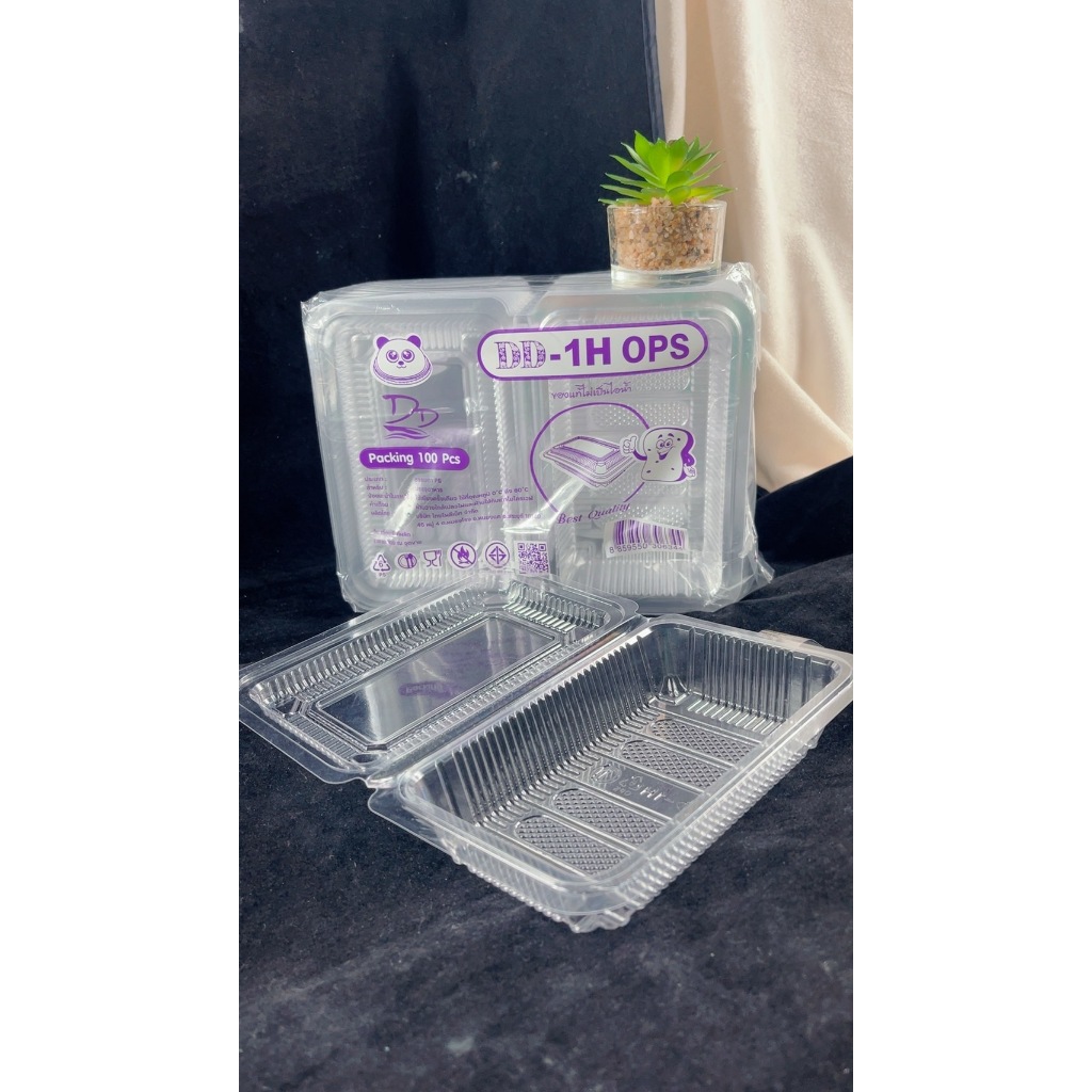 LOVE กล่องใส OPS DD-1H (100ใบ) บรรจุภัณฑ์เบเกอรี่ที่ใส่อาหารและเครื่องดื่ม กล่องข้าว ไม่เป็นไอน้ำ