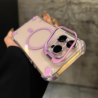 เกราะมุมพร้อมขายึดตั้งได้ Magnetic Case For iPhone 17 ProMax 15 Plus 14 Pro เคสไอโฟน เคสกันกระแทก