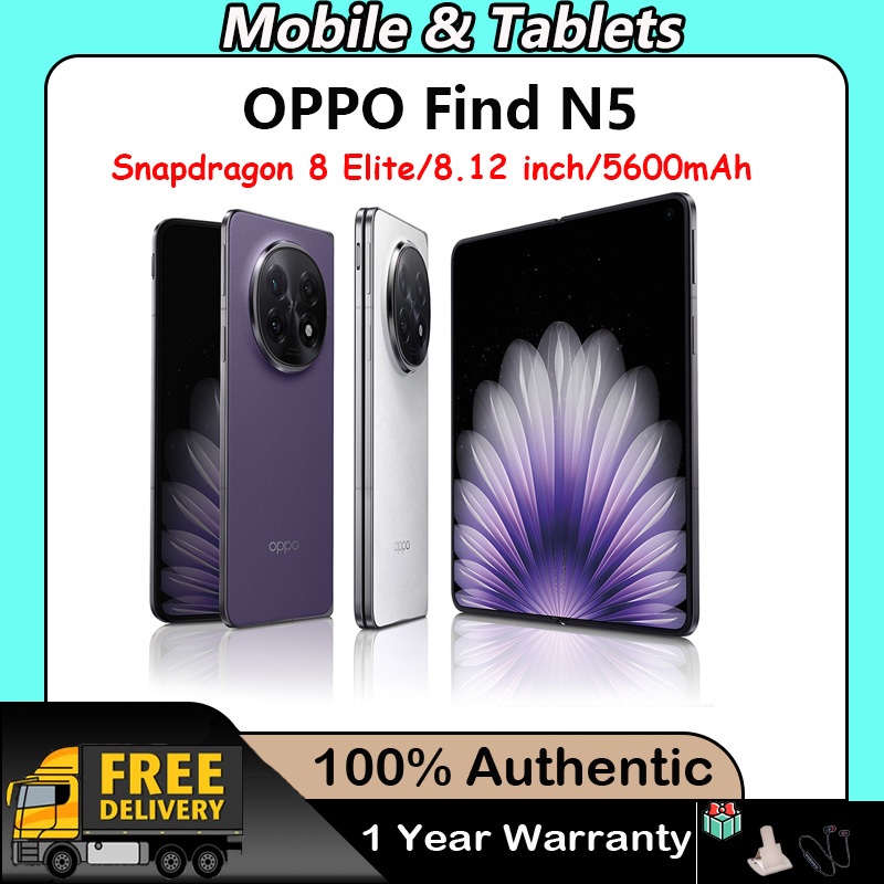 OPPO Find N5 Snapdragon 8 Elite 8.12 inch AMOLED 5600mAh Battery 80W (Support Thai&Google Play)
