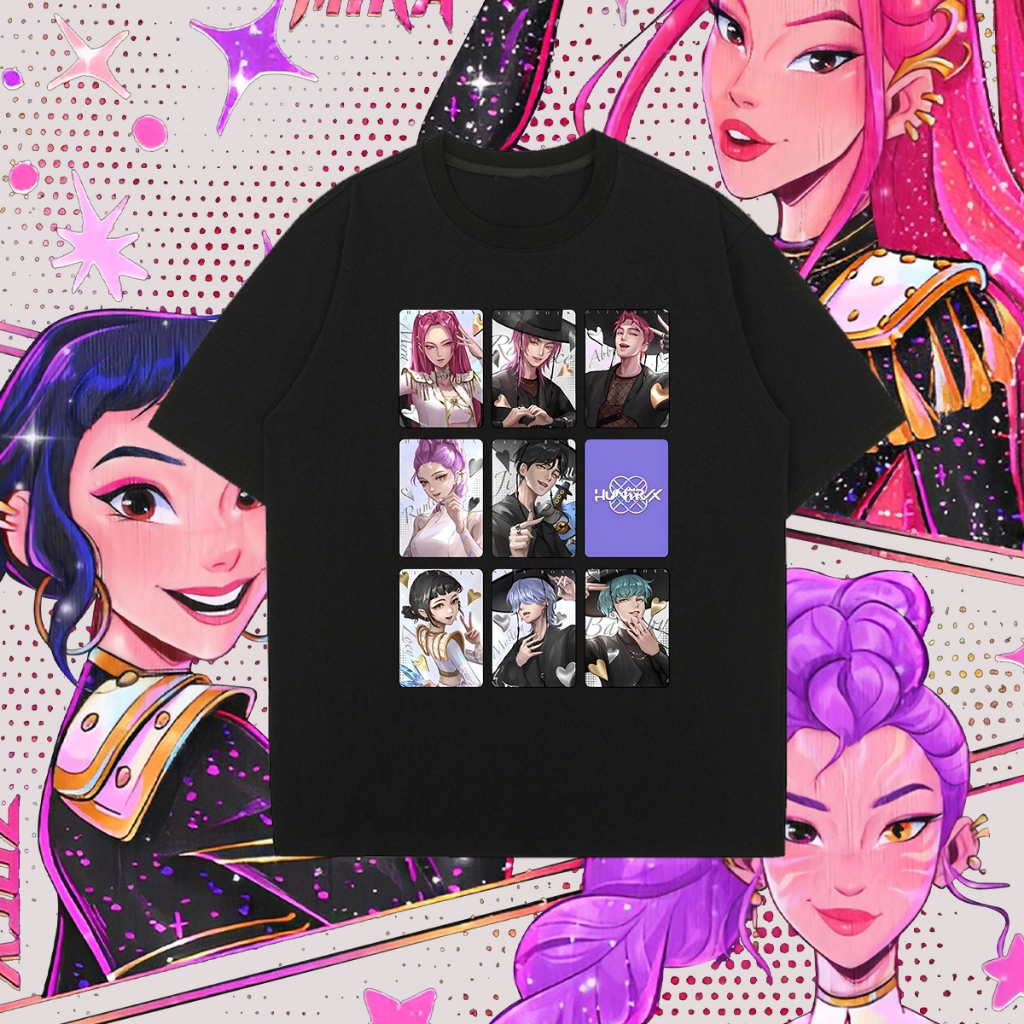 เสื้อยืด Kpop Demon Hunter,เสื้อยืด Hunter Man Women,เสื้อยืด Kpop Idol Band Pattern T-shirt without