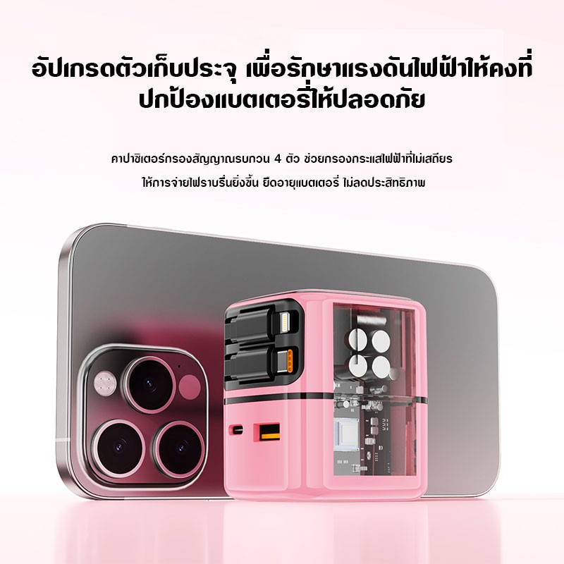 หัวชาร์จ ชาร์จไว PD 35W GaN Fast Charge 4 พอร์ต มาพร้อมสายชาร์จคู่เร็ว  70 ซม. รองรับ ทุกรุ่น - รูปที่ 6