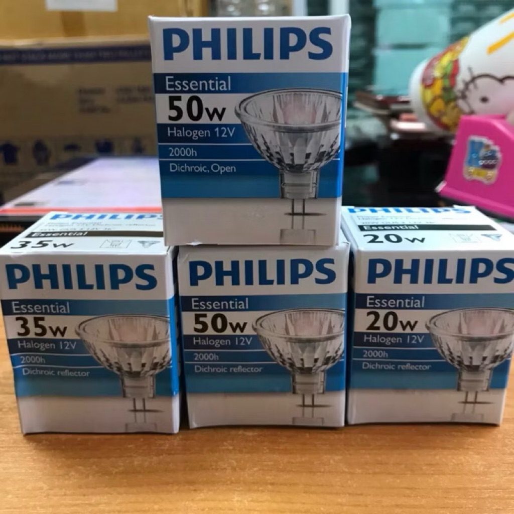 หลอดฮาโลเจนหน้าปิด PHILIPS 12โวลล์ 36องศา 50วัตต์ 35วัตต์ 20วัตต์(มีกระจกปิดด้านหน้า)และแบบหน้าเปิด