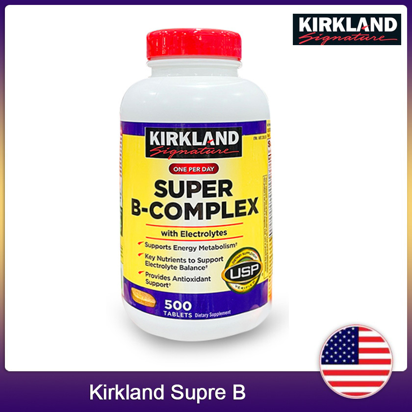 (Exp.03/2028)Kirkland Signature Super B-Complex with Electrolytes 500 Tablets เคิร์กแลนด์วิตามินบี