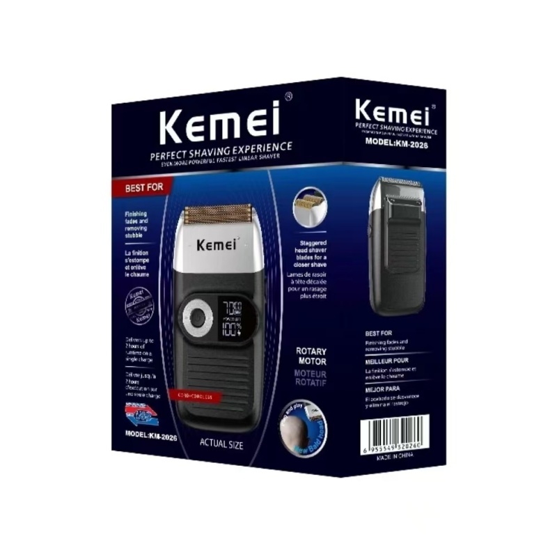 Kemei KM-2026 เครื่องโกนหนวด แบบไร้สาย ใช้งานสบาย พกพาสะดวก คุณภาพดีเยี่ยม สินค้าพร้อมส่ง