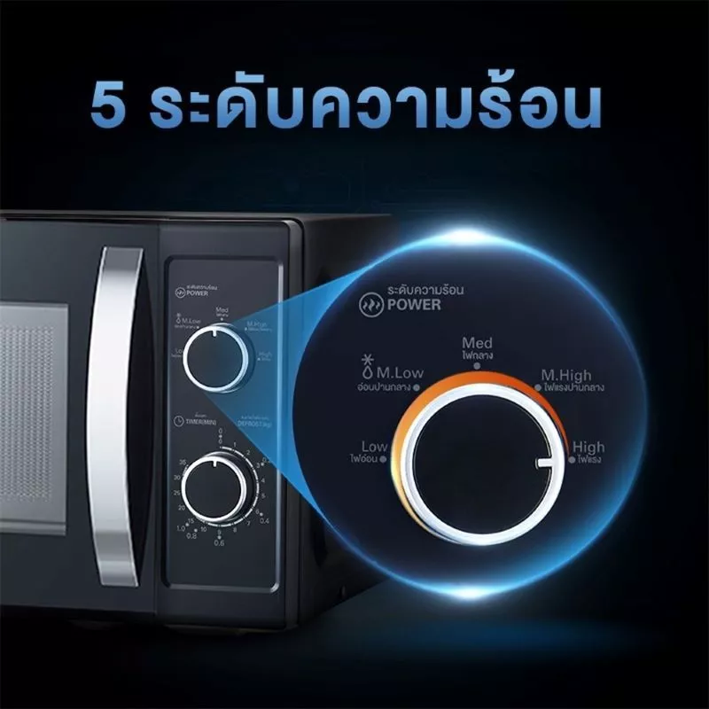 Midea ไมโครเวฟไมเดียความจุ 20 ลิตร (Microwave ขนาด 20L) รุ่น MM720CJ9-1*รับประกันสินค้า 3 ปี / รับประกันแมคนีตรอน 10 ปี thumbnail 8