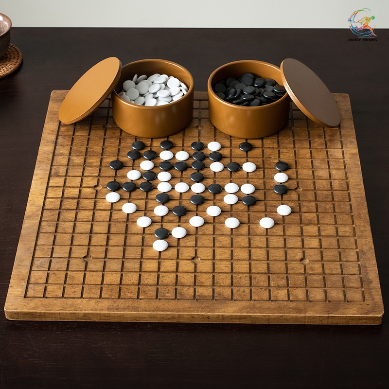 กระดานไม้หมากล้อมพร้อมหมาก ดำ-ขาว Premium เพิ่มไหวพริบ ฝึกสมาธิ ฝึกการวางแผน 09GO - รูปที่ 2
