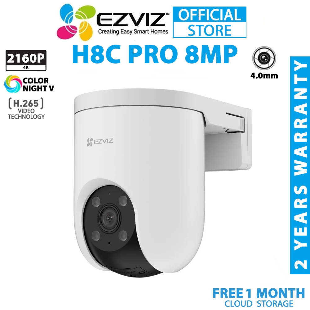 ⚡️กล้องวงจรปิดไร้สาย⚡️EZVIZ H8C Pro 8MP 4K - Pan & Tilt Wi-Fi Camera Two Way Color Night Vision