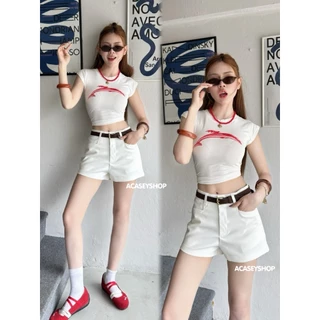 Acasey กางเกงขาสั้นผู้หญิง บาร์บี้ เทเลอร์ เกาหลีเกาใจ ขาสั้นโคเรีย ไซส์ S - 3Xl