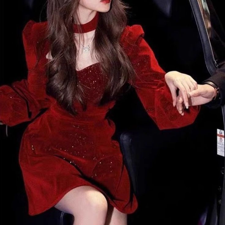 summer beach red christmas dress อวี ทํางาน รัดรูป ผู้หญิง ดำ ไปทะเล เดรสน่ารัก แฟชั่น สีแดง เดรสคริสต์มาส