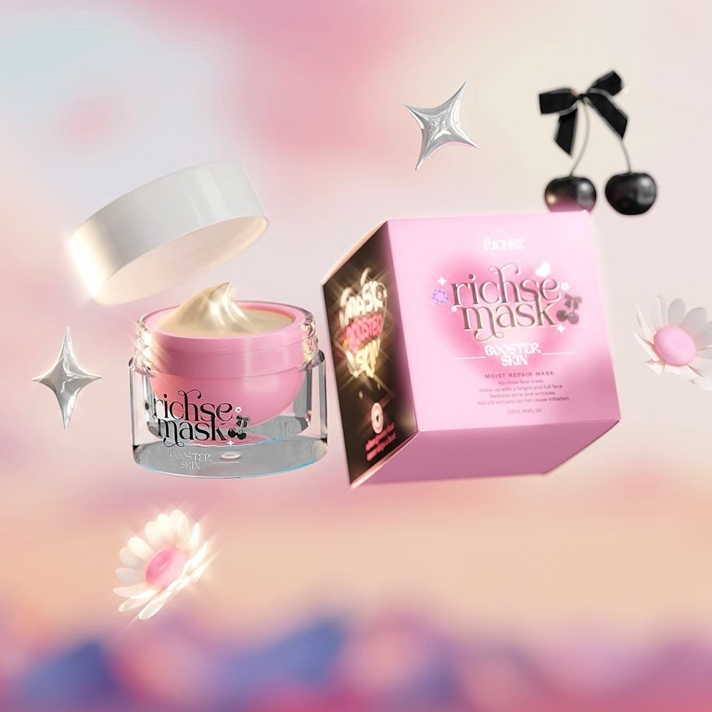 ริซเซ่มาร์ค10กรัม Rich'se Mask ลดอาการผิวแห้ง ลดรอยสิว ช่วยให้ผิวอิ่มน้ำ ฝ้ากระจางลง