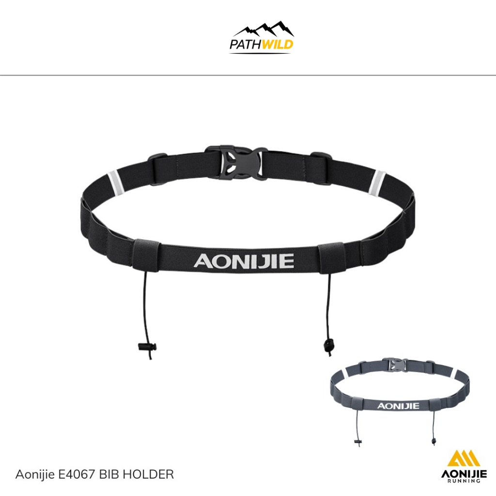 AONIJIE E4076 Running Bib Belt เข็มขัดสำหรับติดบิบ เบอร์วิ่ง ปรับกระชับได้ตามรอบเอว ใส่ได้ทุกไซส์ มีช่องใส่เจล 6 ช่อง