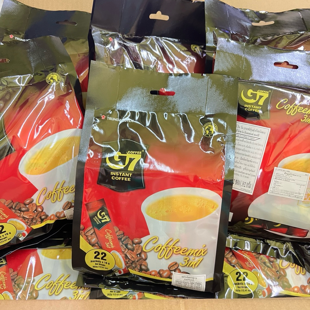 2 ห่อ กาแฟ เวียดนาม หอม อร่อย คอกาแฟ รู้ G7 Vietnam 3in1 coffee original ห่อแดง แท้ 22 ซอง