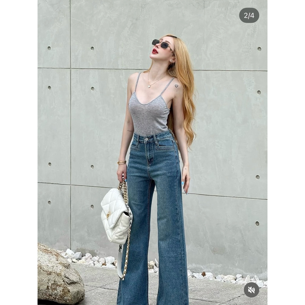 Possy style เสื้อสายเดี่ยวสีเทา