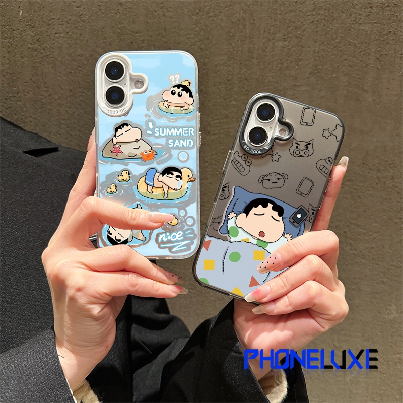 🔥ส่งจากไทย สีดำหรูหราซิลิโคนแข็งกรณีการ์ตูนการ์ตูนfor IPhone 13 15  14 12 11  X XR XS 16