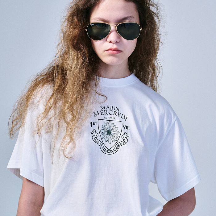 Mardi Mercredi Tshirt Alumni Small Emblem / Stripe Logo MRCD / Essential Navy Green / Alumni Classiq