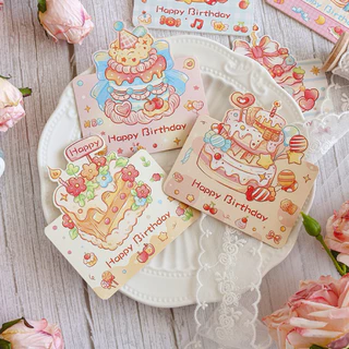 (แบบA5) การ์ดอวยพรวันเกิด การ์ดวันเกิด Birthday Card การ์ดสำหรับร้านเค้กร้านดอกไม้ การ์ดอวยพรราคาถูก