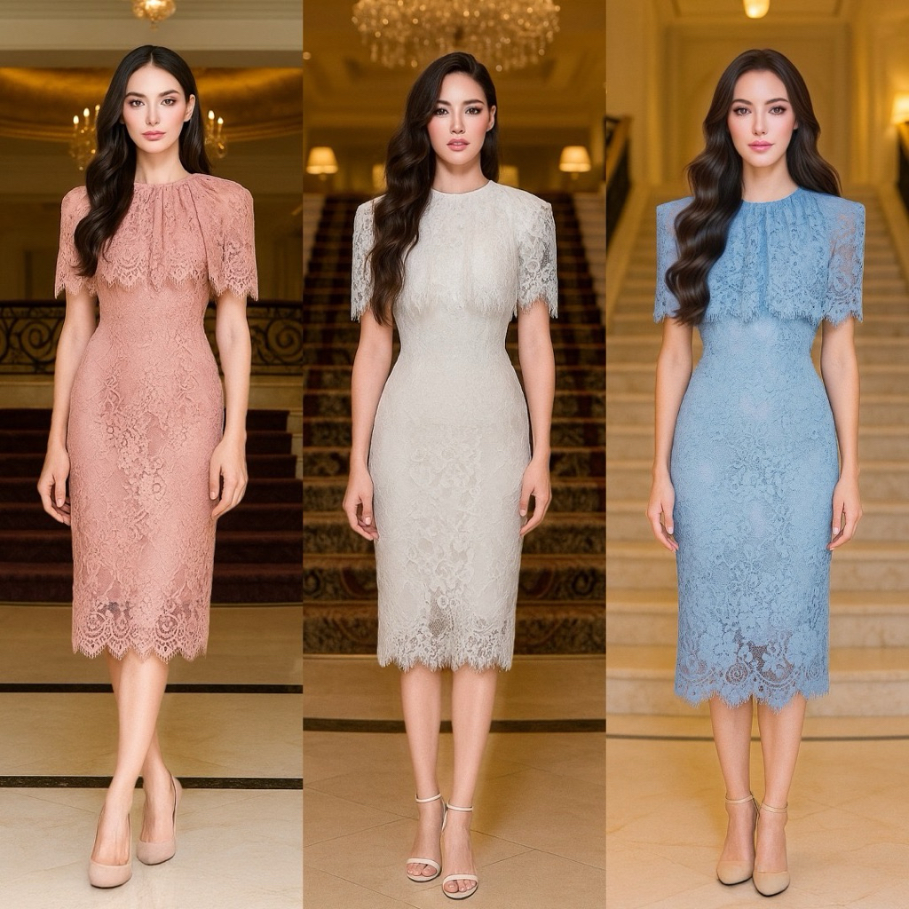 MM9 Luxe Dress ชุดเดรสคอกลมแขนกุดแต่งคลุมไหล่ สำหรับผู้หญิง เสื้อผ้าแฟชั่นผู้หญิง ไซส์ S-XL