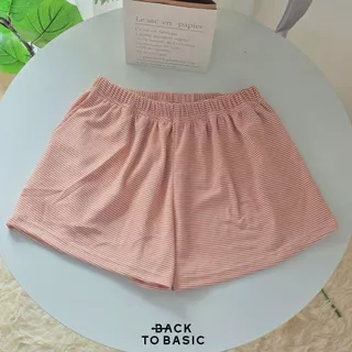 [striped pants] กางเกงขาสั้นผู้หญิง ลายริ้ว ใส่นอน ใส่อยู่บ้าน ทรงสวย น่ารักผ้านิ่ม ไม่บาง