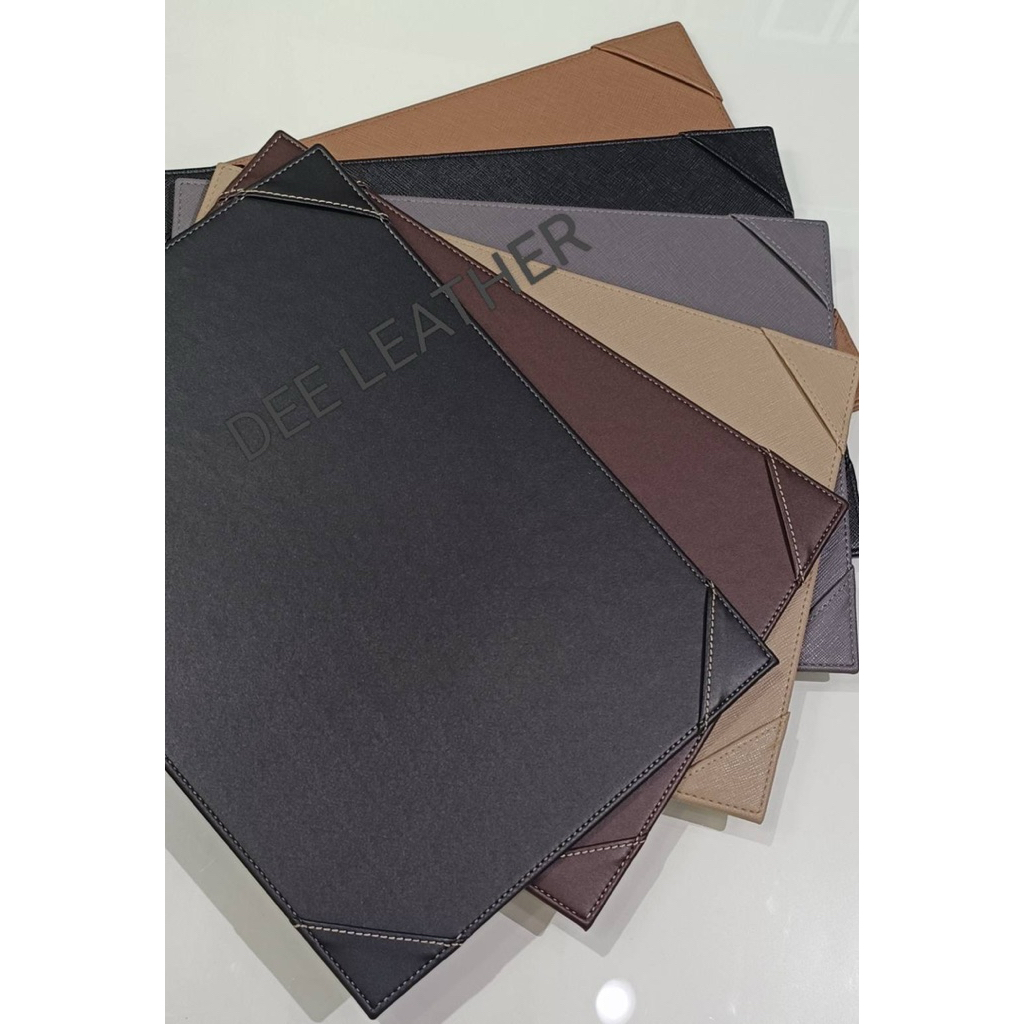 แผ่นรองหนัง A4 4มุมแผ่นรองเซ็นต์ แผ่นเมนูหน้าเดียวขนาด A4 (23x31.5cm) By Dee leather Shop